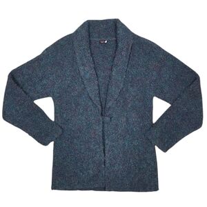 Tabask Alpaca / Wool Cardigan Sweater Blue Purple Knit‎ Soft Women's MEDIUM Peru